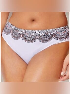 NEW Swimsuits For All border print hipster brief 8